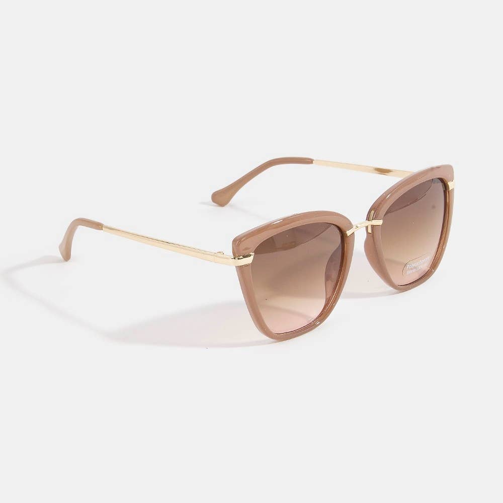 Cat-Eye Double Bar Bridge Sunglasses: ASSORTED