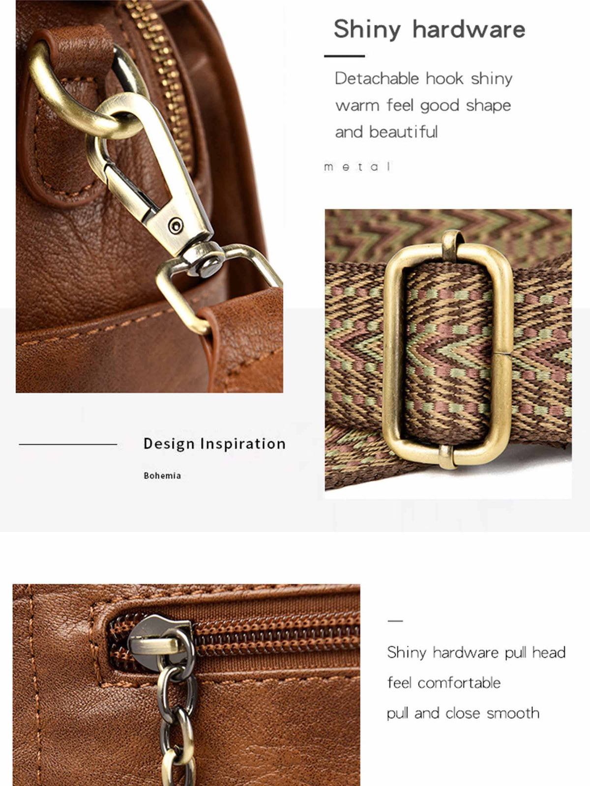 Fashion Shoulder Crossbody Bag: Brown