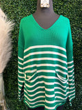 Striped Neck Knit Sweater