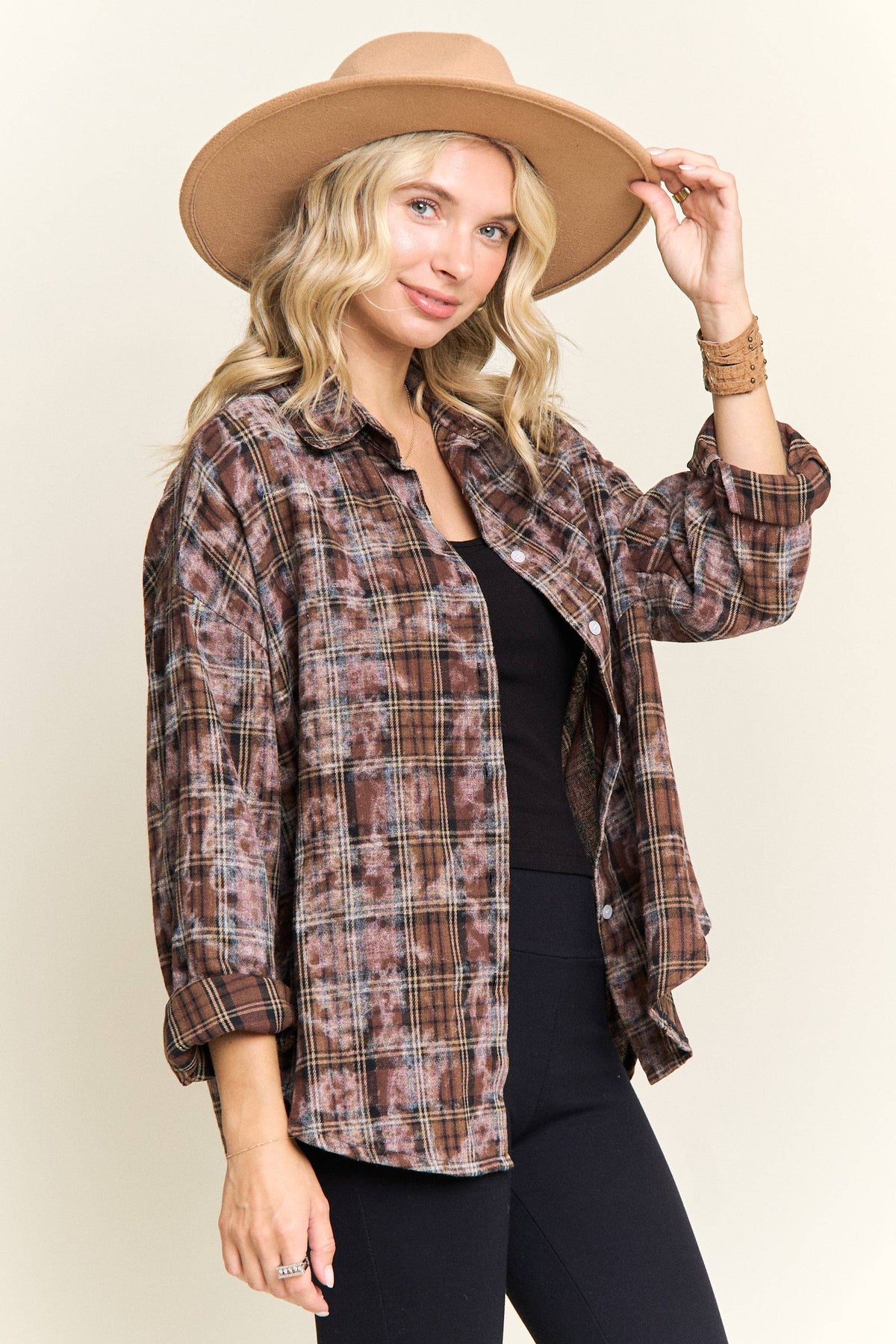 BURNOUT PLAID SHIRT
