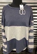French Terry Striped Pullover