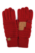 C.C Knitted Touch Screen Compatible Gloves: Cardinal
