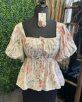Puff Sleeve Floral Top