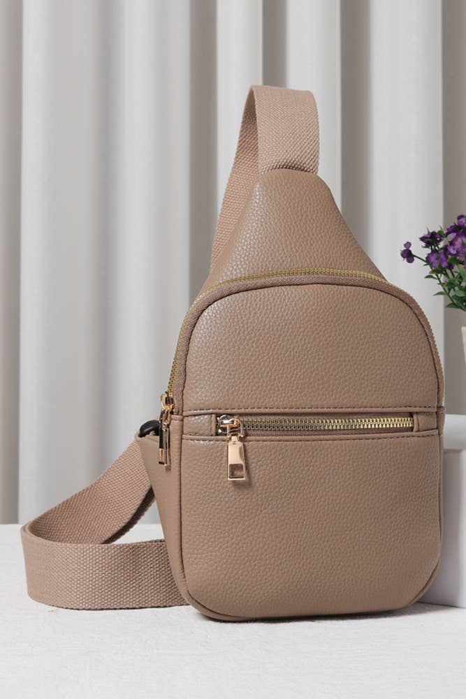 Solid PU Sling Bag: Turquoise