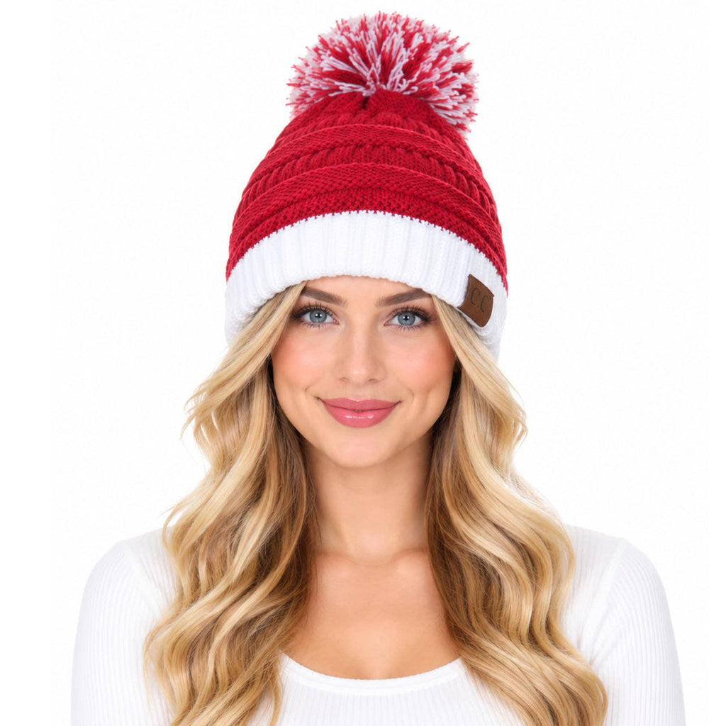 C.C Team College Color Game Day Beanie: 08. Orange/White
