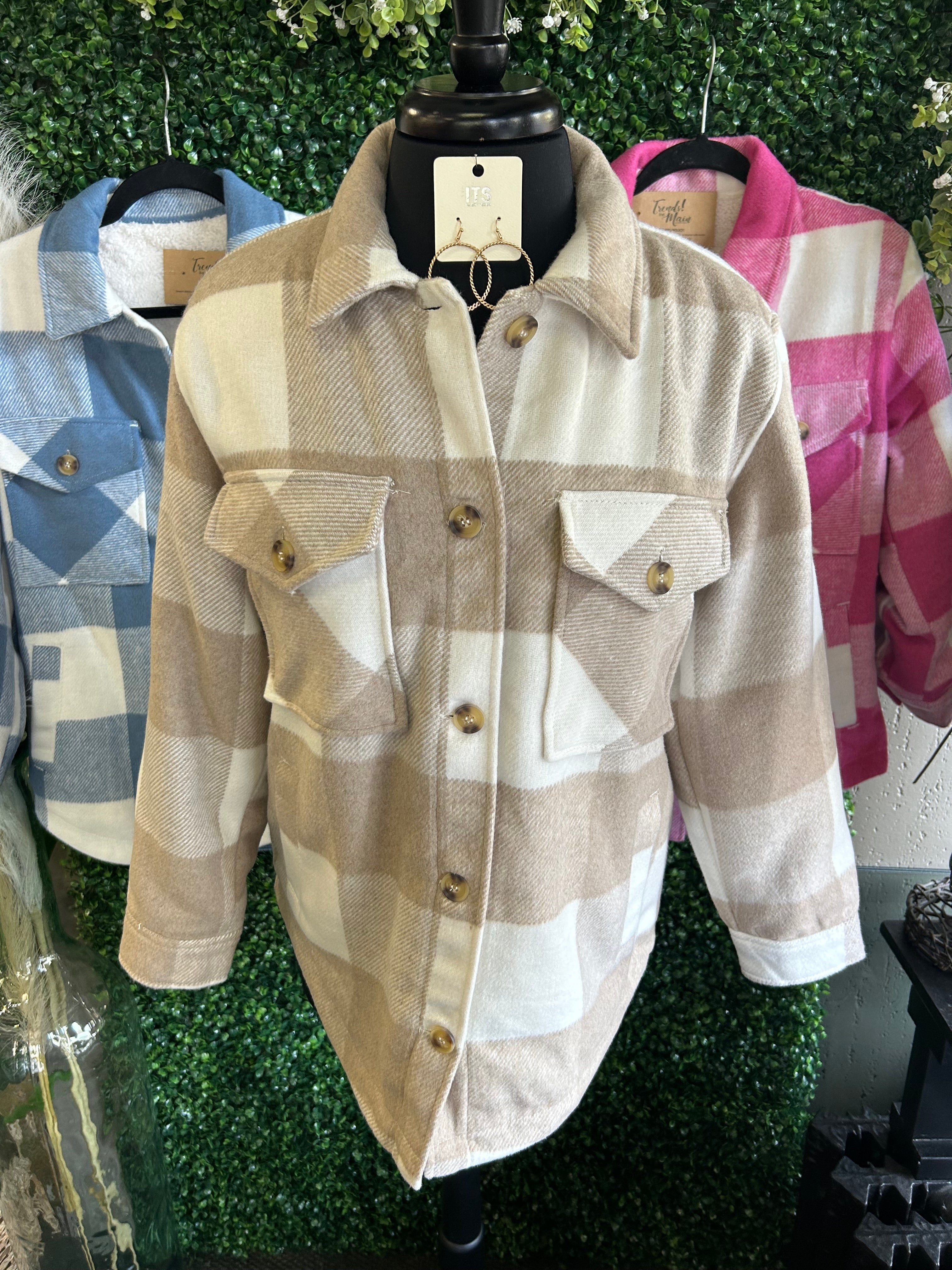 Plaid Jacket w/ Fur Lining