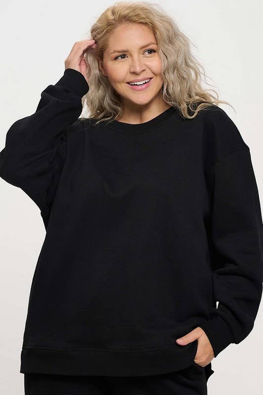 Women's Cozy Fleece Oversized Sweatshirt: Smokey Olive / XXXL