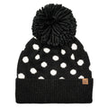 C.C Polka Dot Pattern Pom Beanie Winter Hat: Black