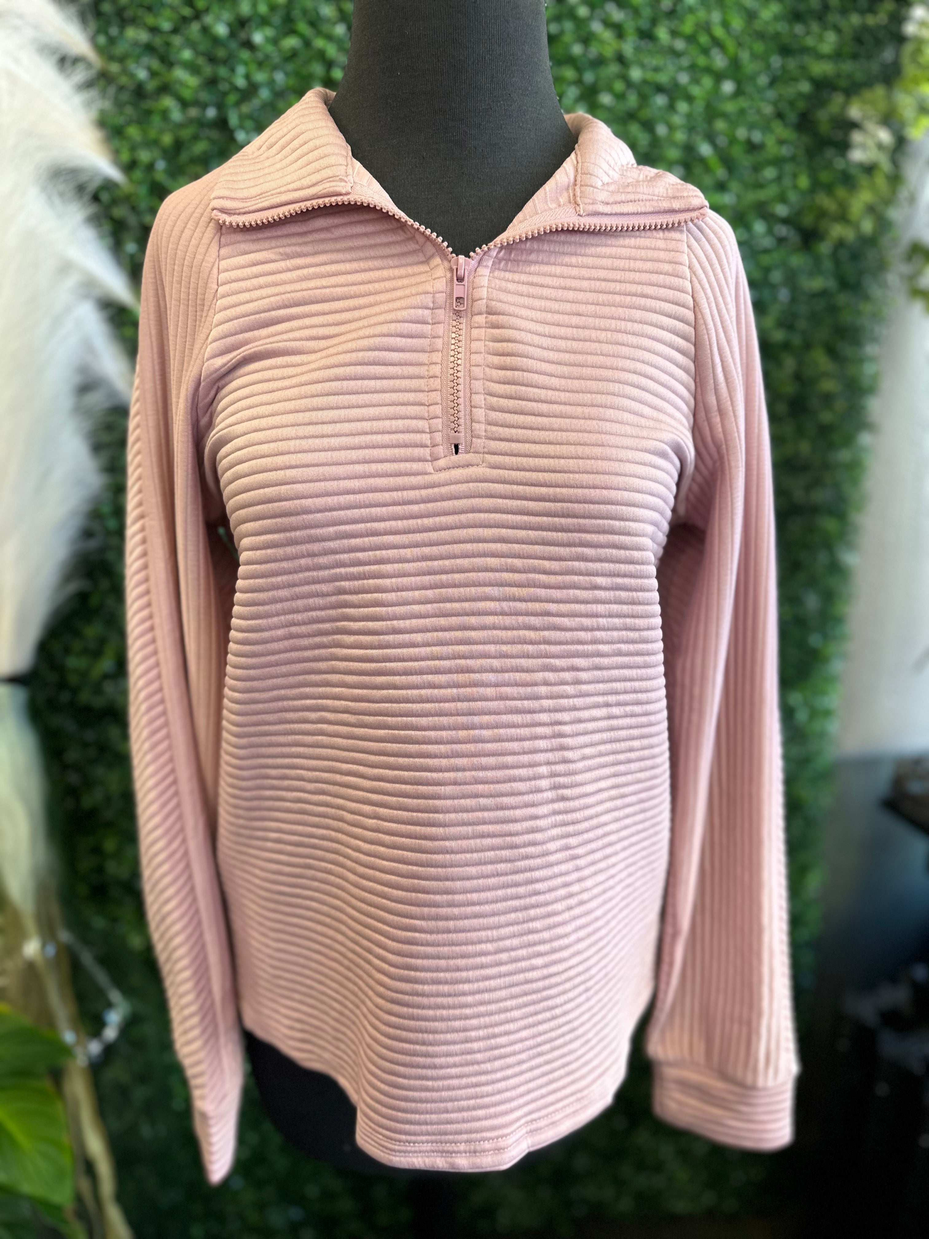Blush 3/4 Zip Pullover