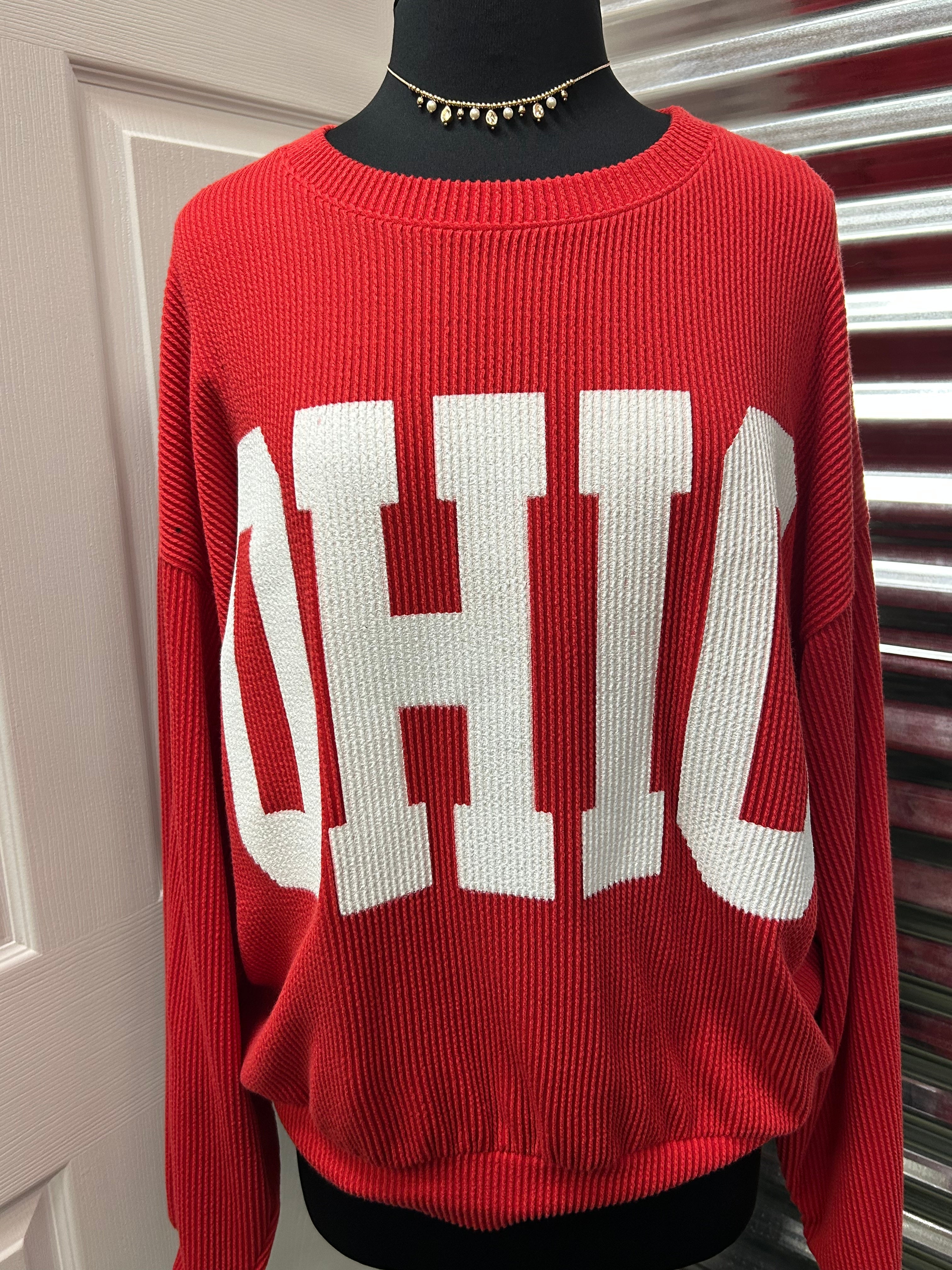 Ohio Print Ribbed Sweatshirt