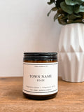 Custom Town Name + State Candle: Pumpkin + Clove