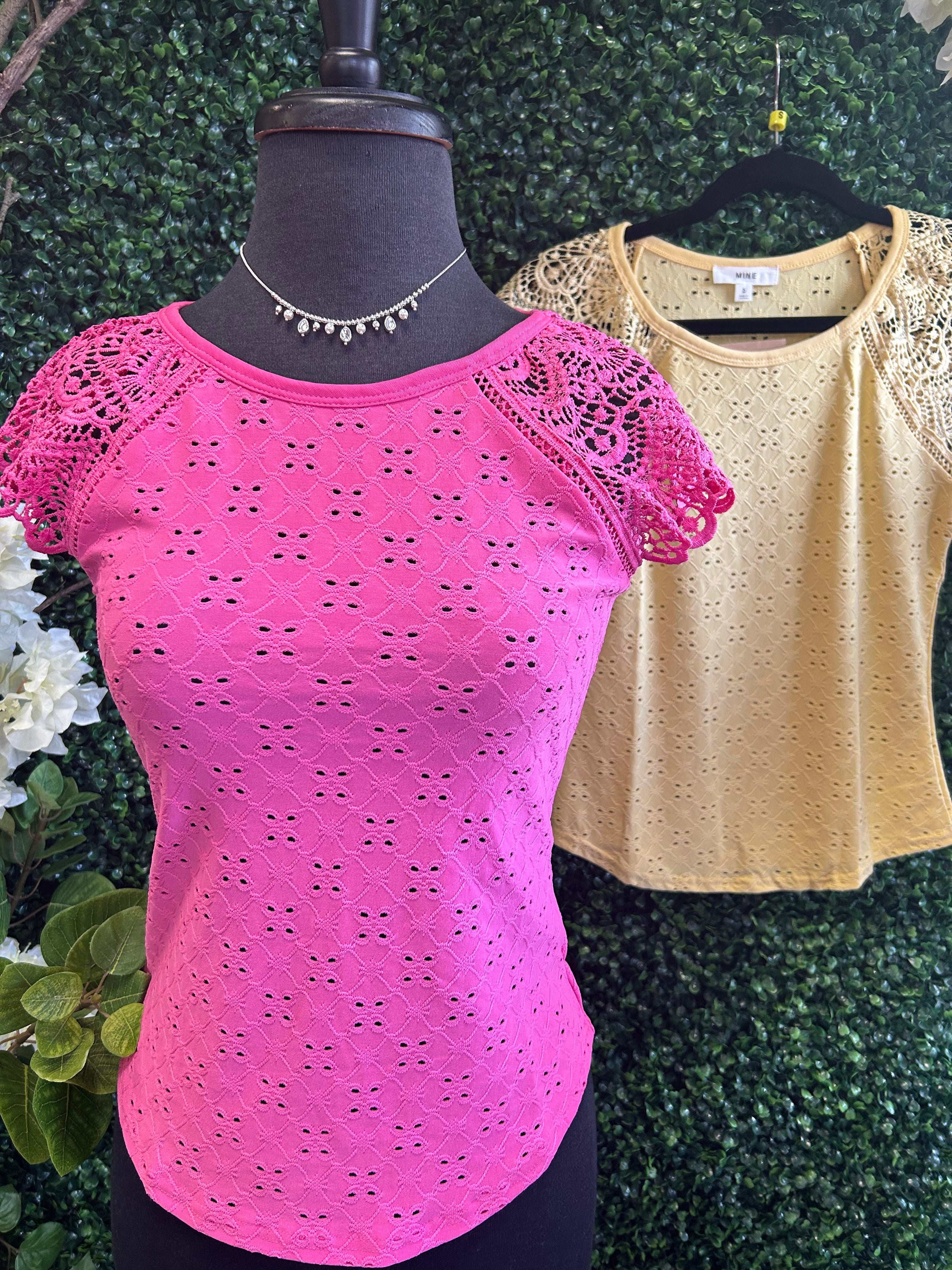 Eyelet Embroidery Knit Top