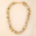Marbled Chunky Rondelle Bead Statement Necklace: BR