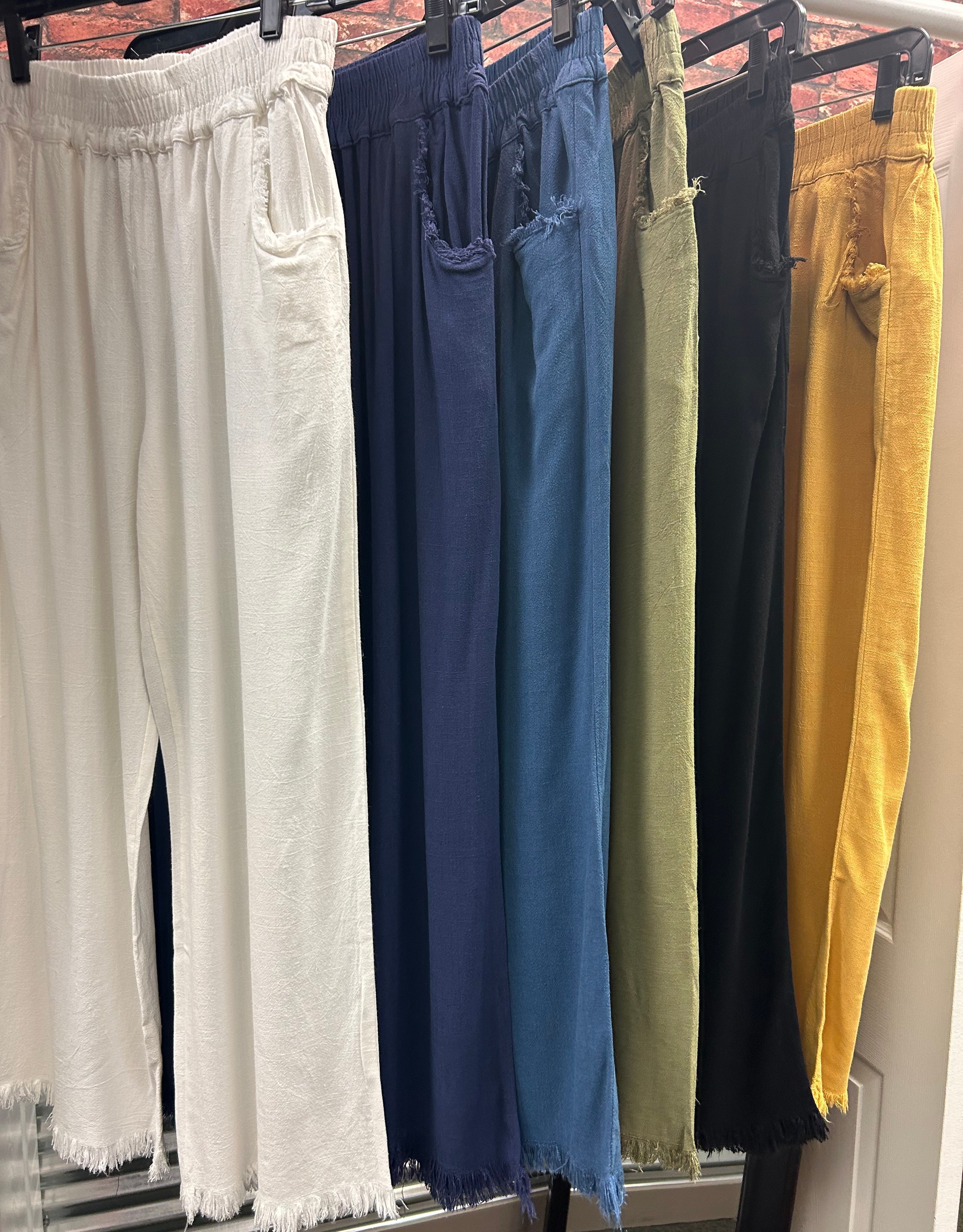 Linen Elastic Waist Pant