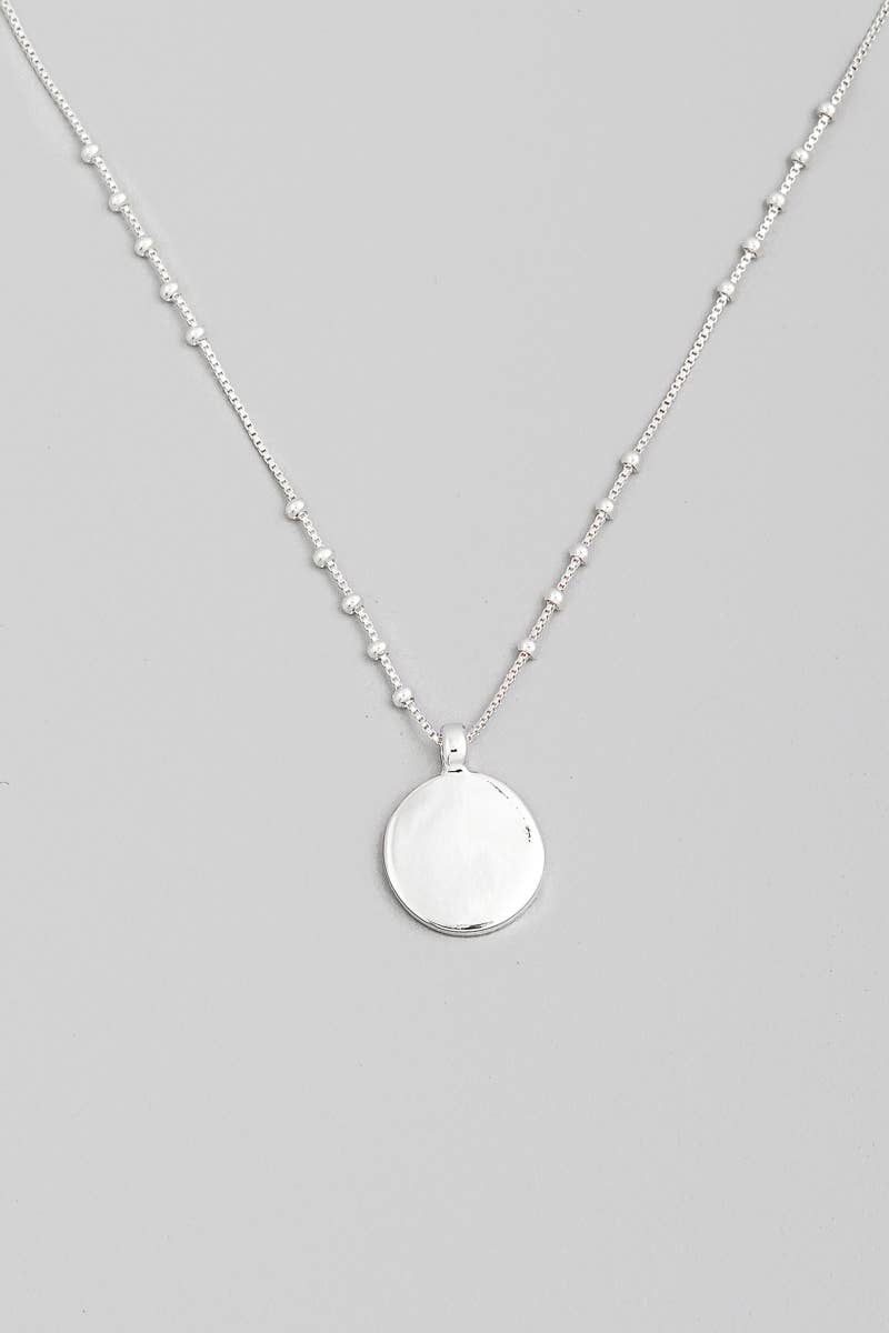 Gold Dipped Coin Pendant Chain Necklace: G
