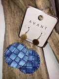 Blue checkerboard earrings