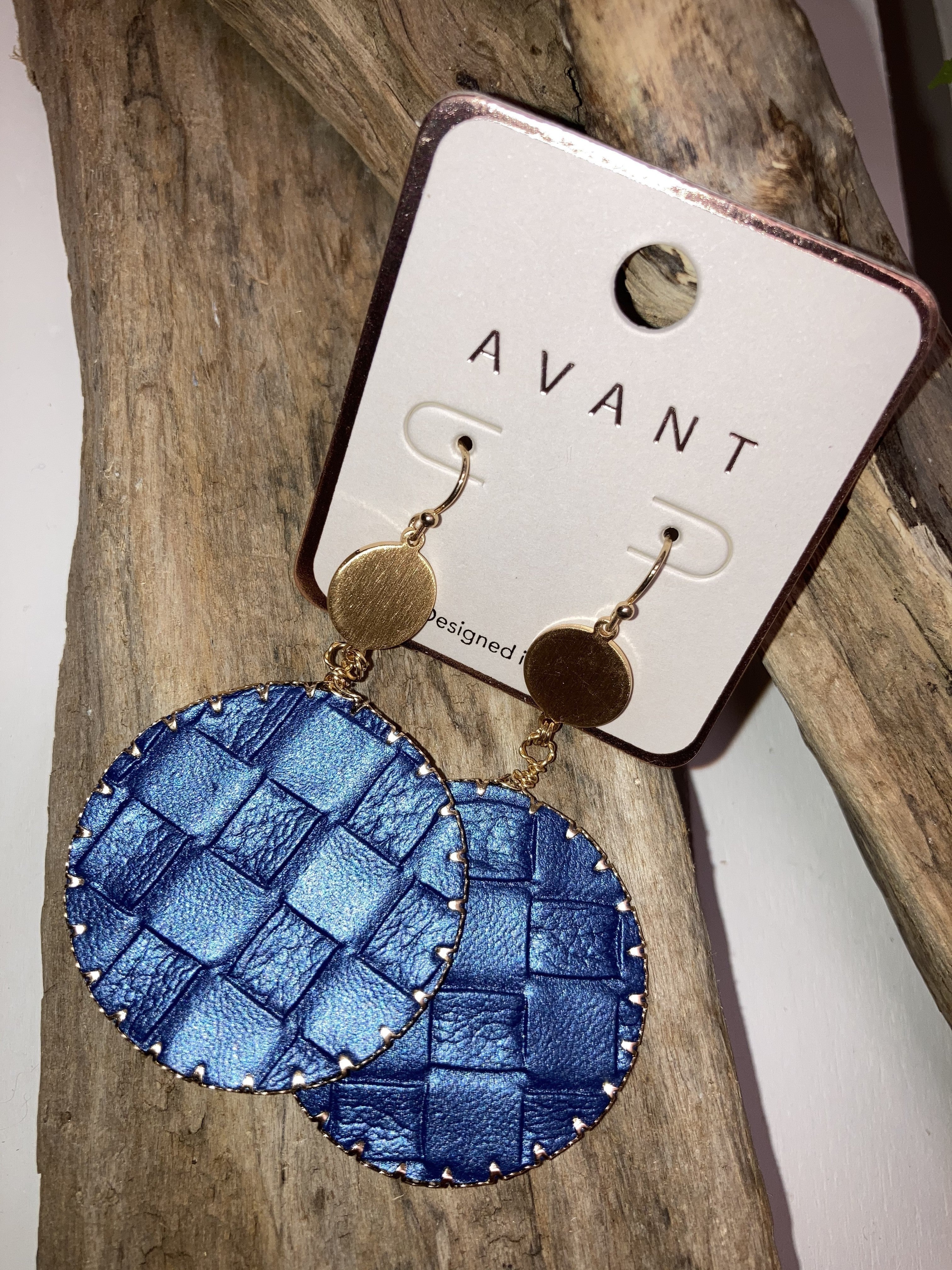 Blue checkerboard earrings