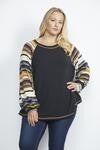 Black Striped Contrast Top