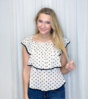 White Polka Dot Top