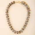 Marbled Chunky Rondelle Bead Statement Necklace: GY