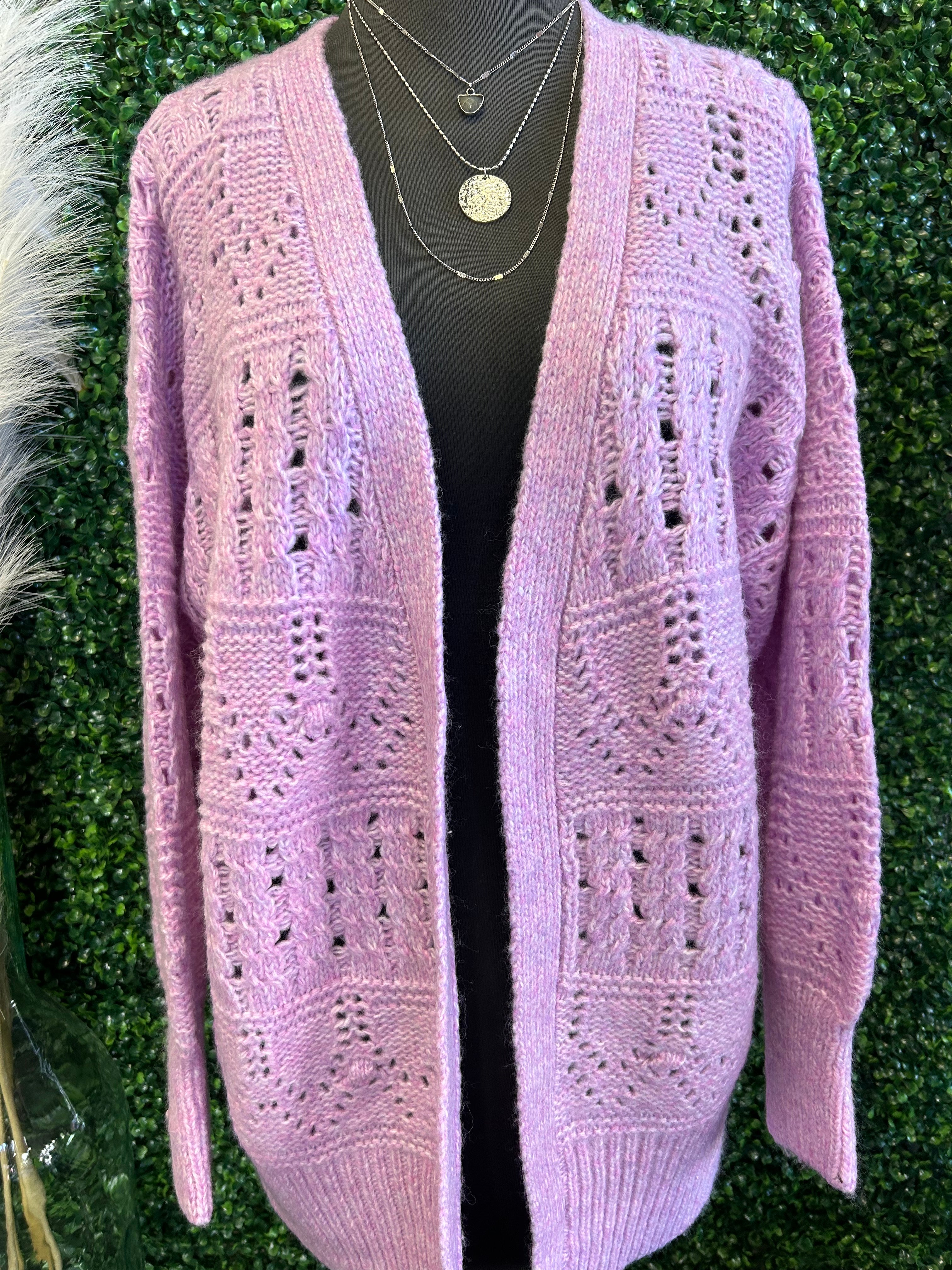 Lilac Crochet Cardi