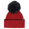 C.C Yarn Pom Game Day Team Stitch Point Beanie Hat: Red/Black