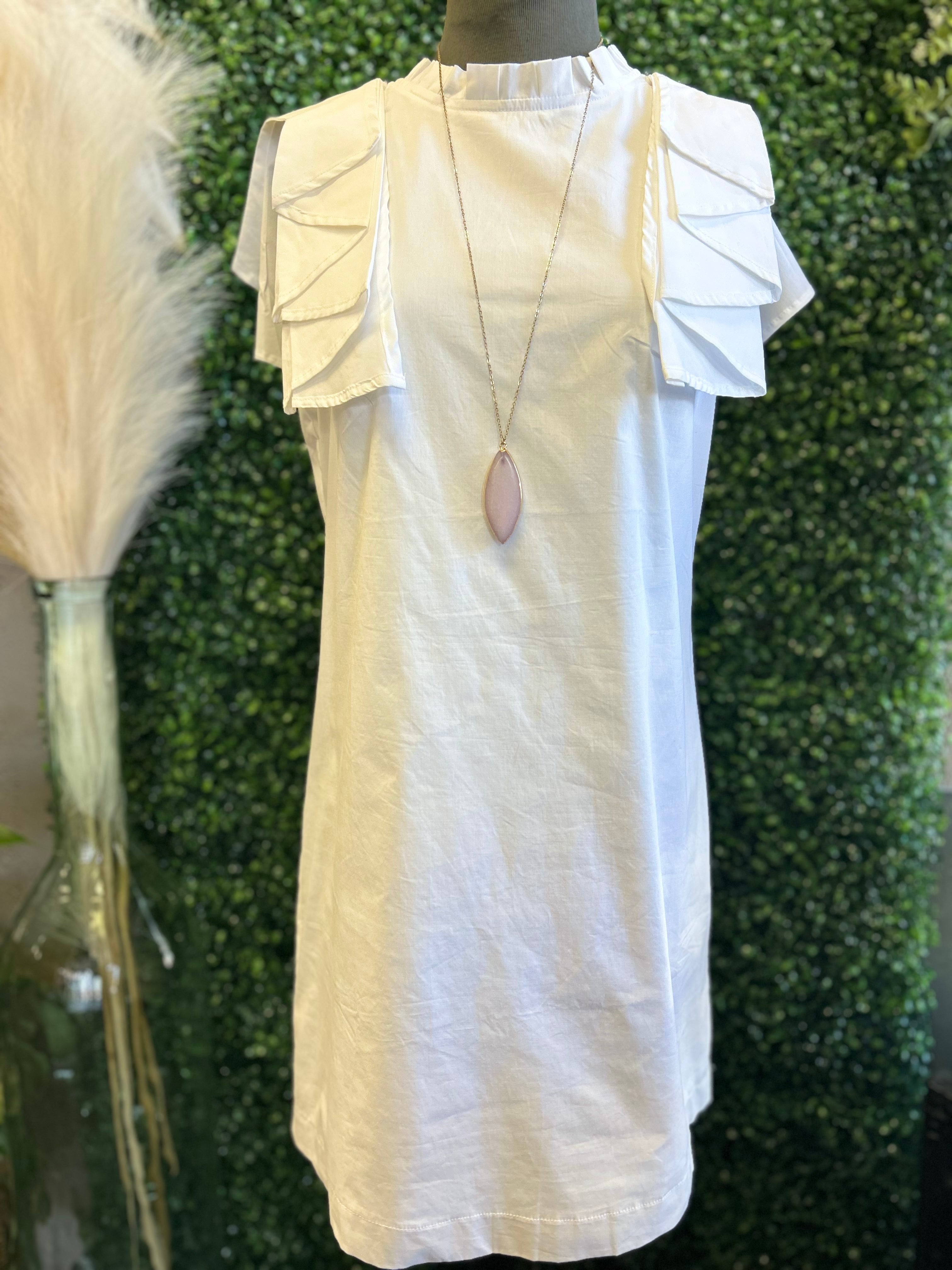 Sleeveless Dress w/ Pleated Detail