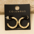 Gold Dipped Warped Hoop Earrings: GOLD
