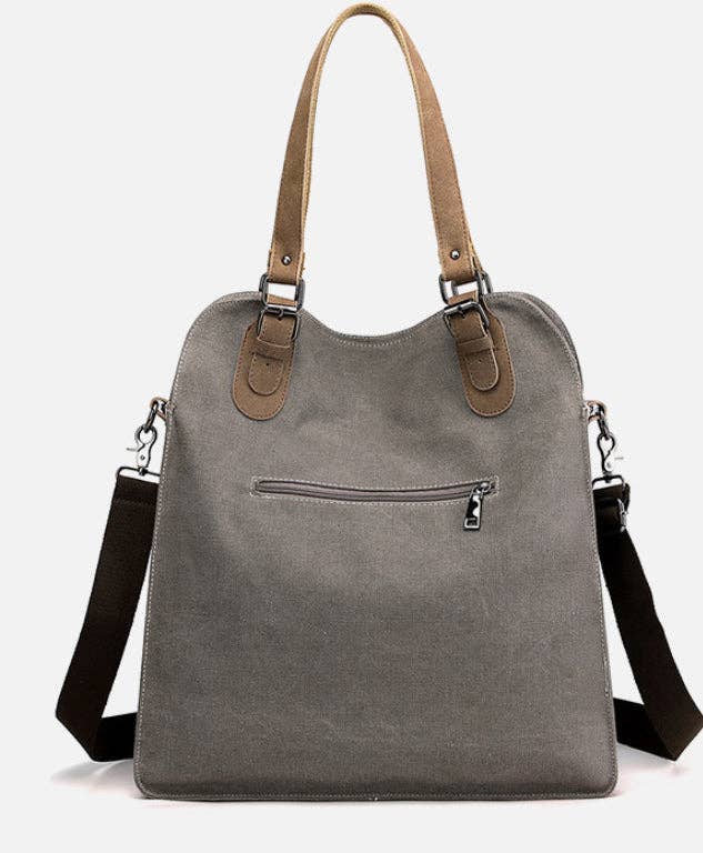 Colorblock Messenger Bag: Gray/Tan/Black