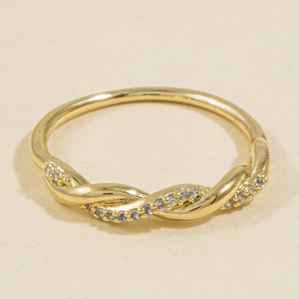 Twisted Pave Cz Band Ring: G