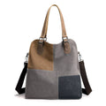 Colorblock Messenger Bag: Gray/Tan/Black