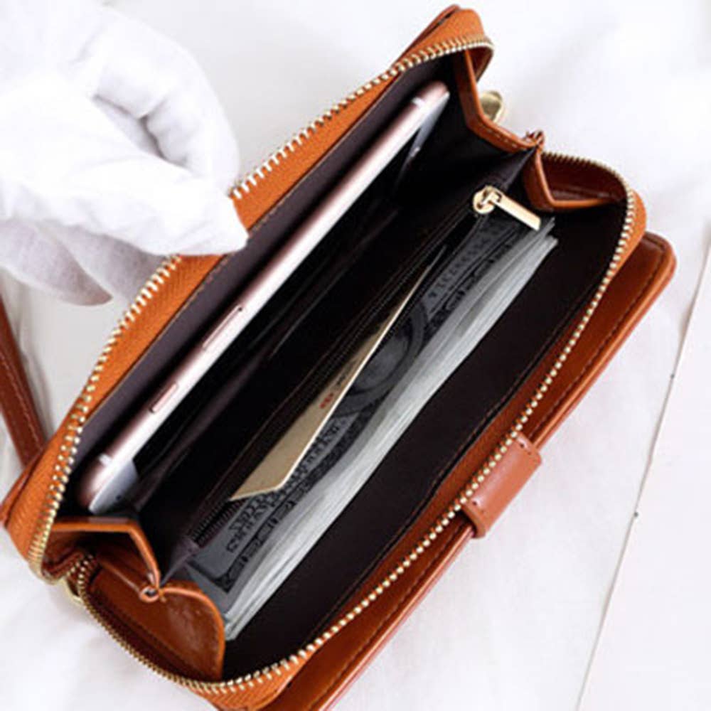 Long Zipper Buckle Large Capacity Wallet: Black