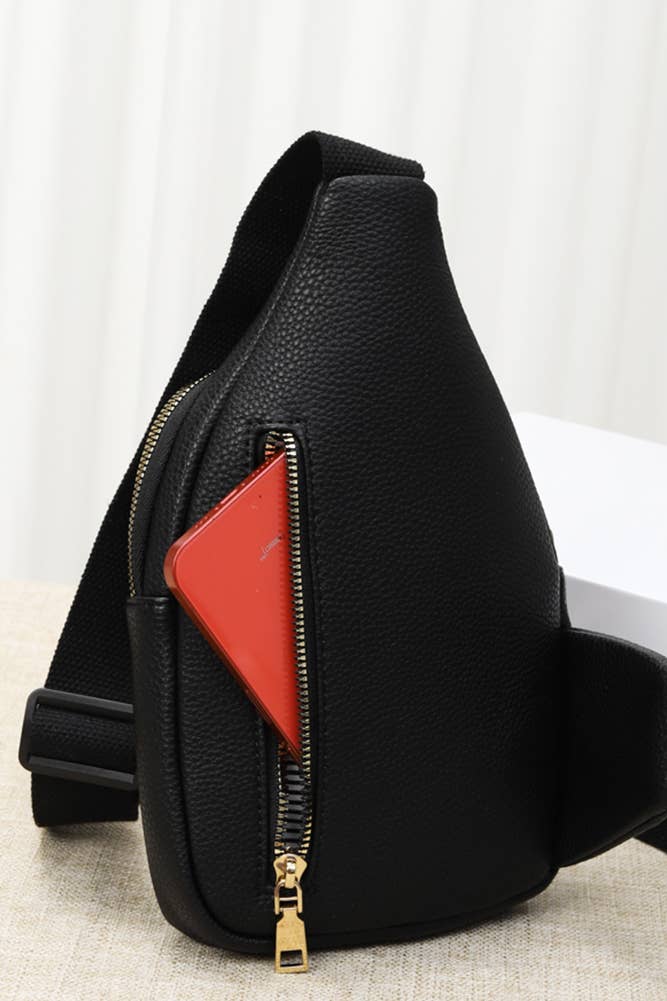 Solid PU Sling Bag: Turquoise
