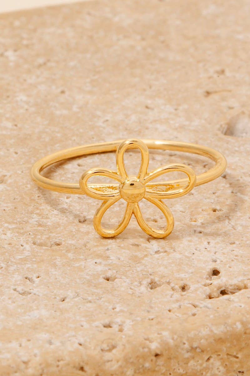 Wire Flower Dainty Band Ring: G