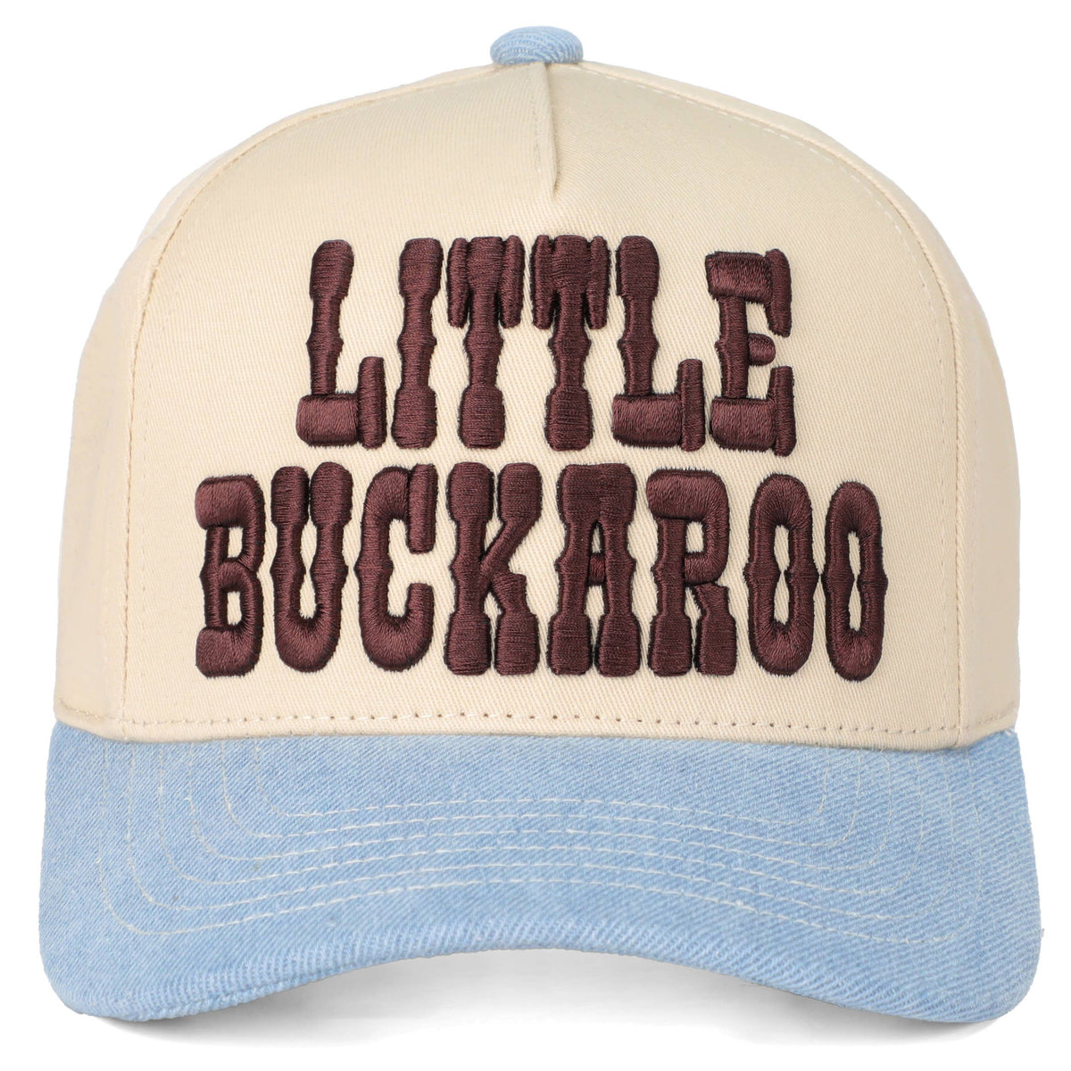 C.C LITTLE BUCKAROO Embroidered KIDS Snapback Cap: Brown