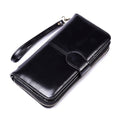 Long Zipper Buckle Large Capacity Wallet: Black