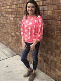 Heart Printed Pullover