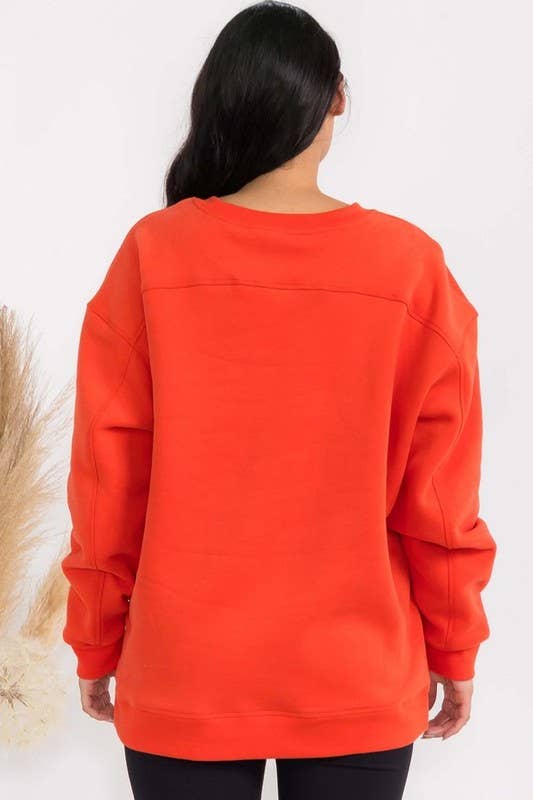 Women's Cozy Fleece Oversized Sweatshirt: Smokey Olive / XXL