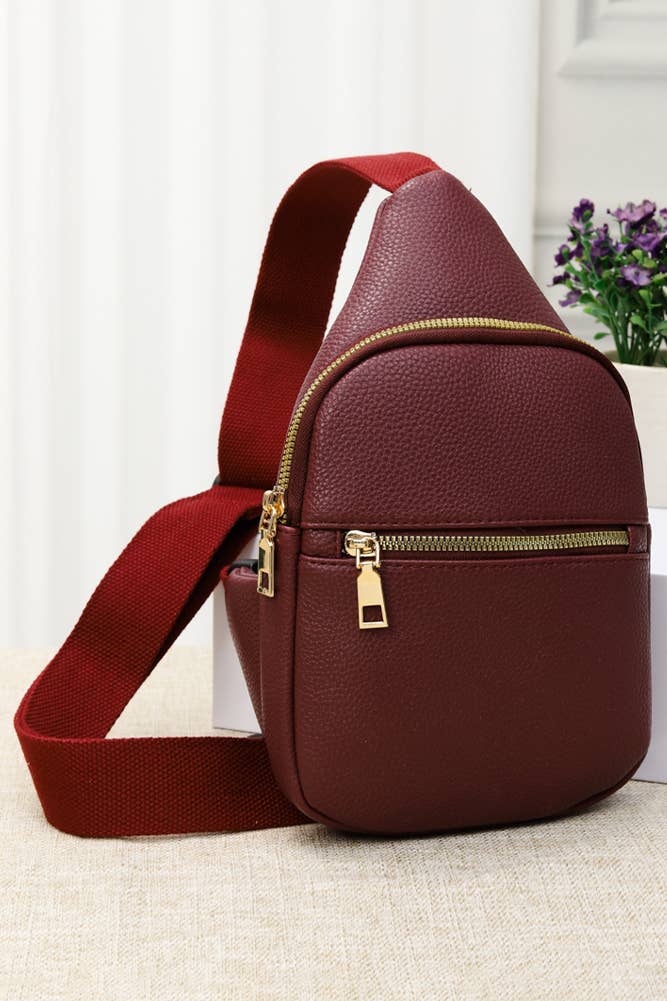 Solid PU Sling Bag: Turquoise