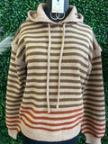 Striped Color Block Sweater Hoodie