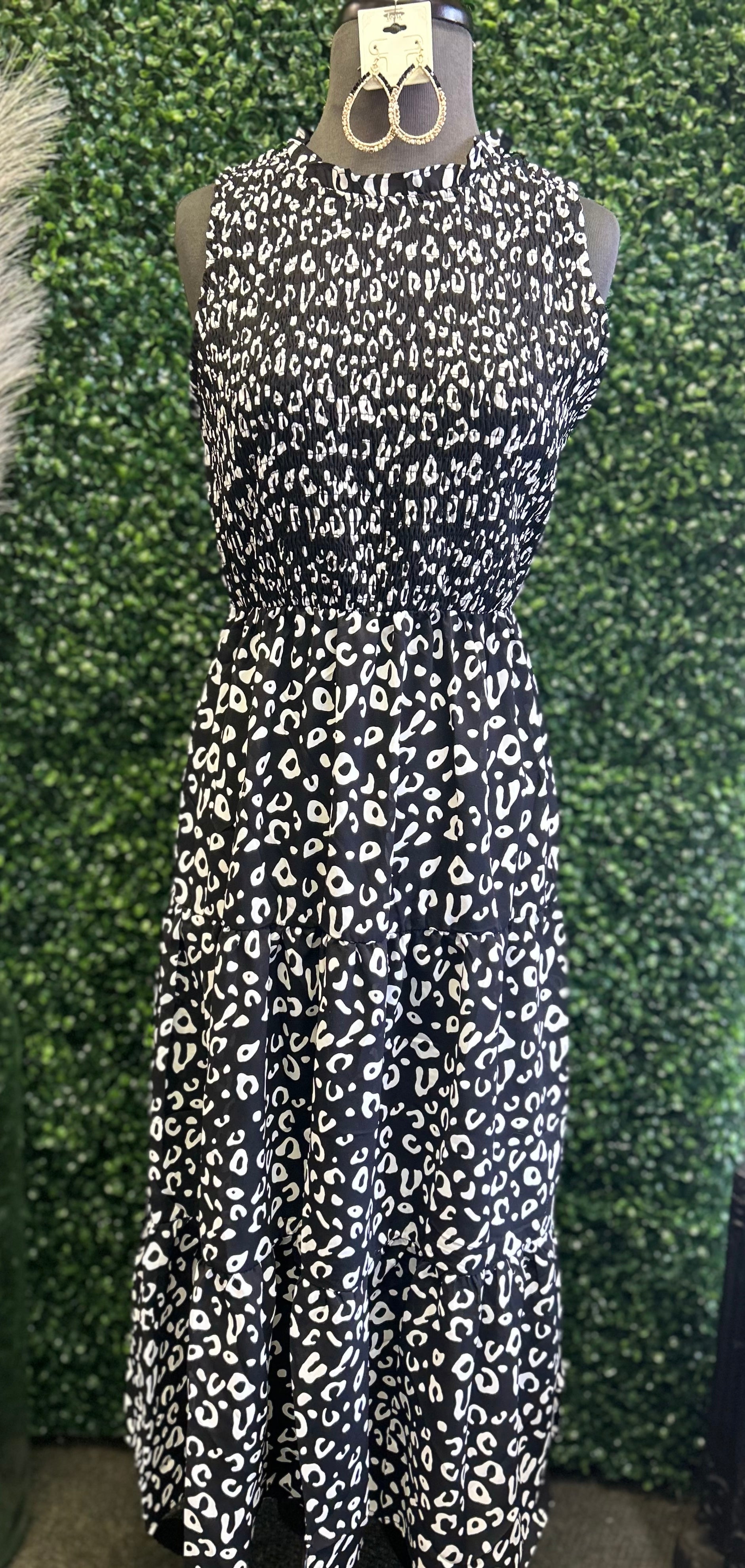 A-line Print Midi Dress
