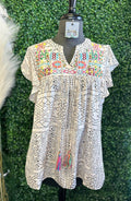 Geometric Embroidered Blouse