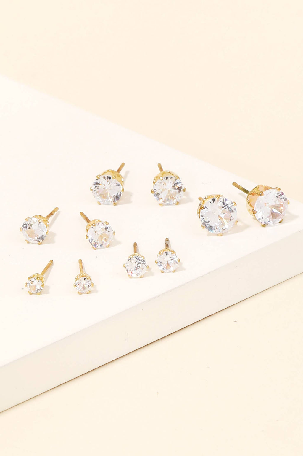 DeletedItem Rhinestone Stud Earrings Set: G