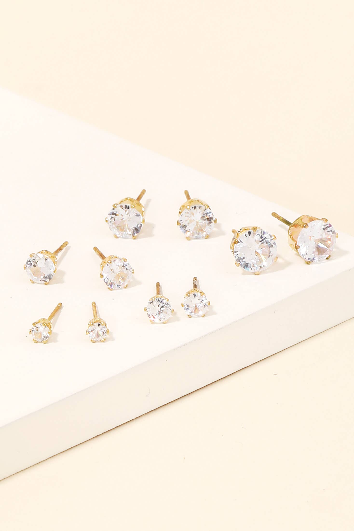 DeletedItem Rhinestone Stud Earrings Set: G