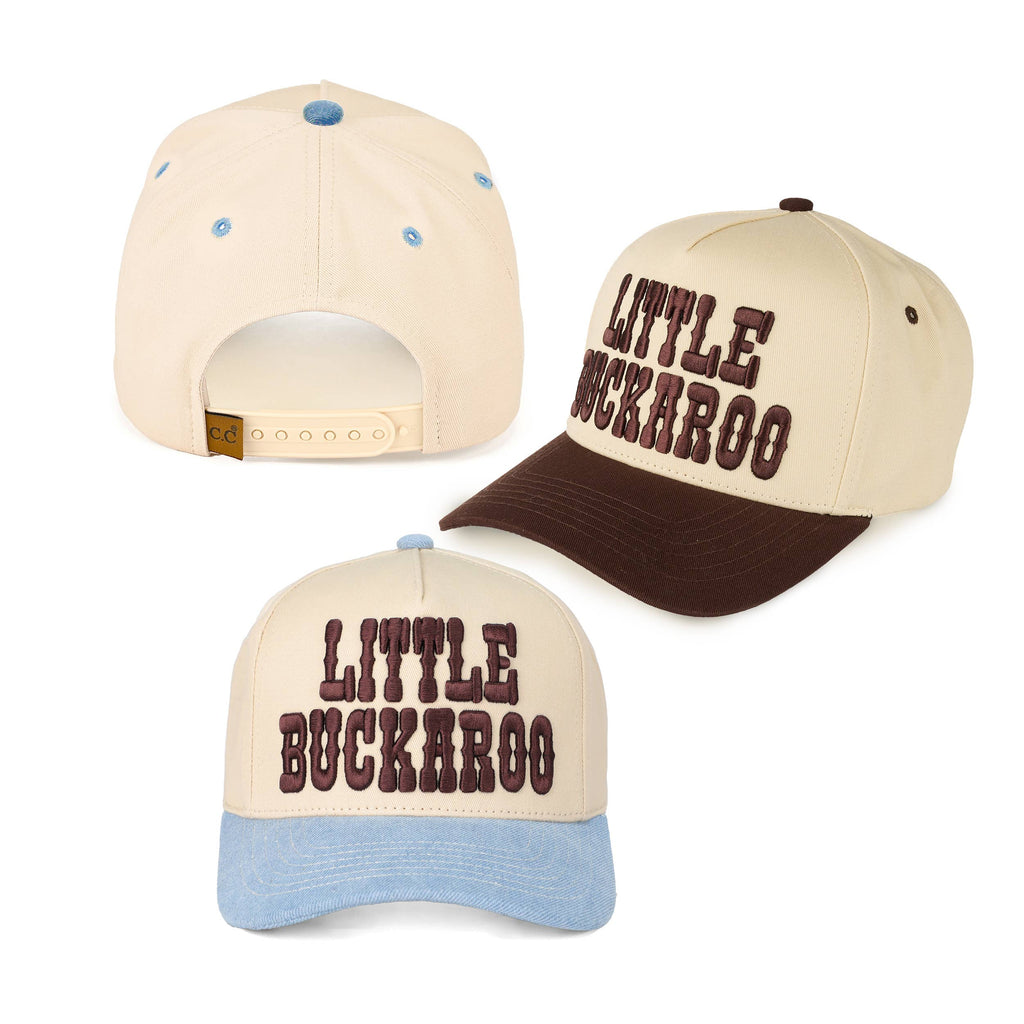 C.C LITTLE BUCKAROO Embroidered KIDS Snapback Cap: Light Denim