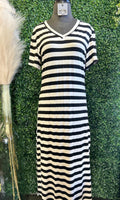 Striped Neck Maxi Dress