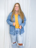 Denim Zipper Hooded Jacket