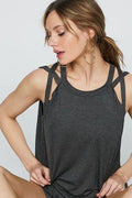 fuchsia criss cross top
