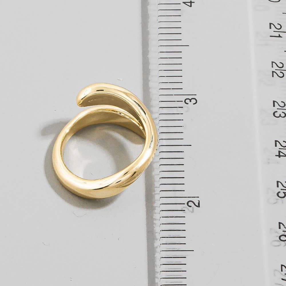 Minimalist Metallic Wrap Twist Ring: G