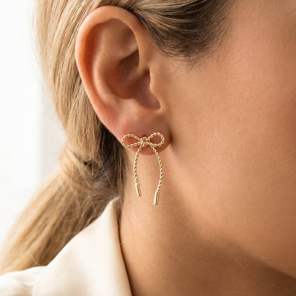 Twisted Bow Tie Earrings: G